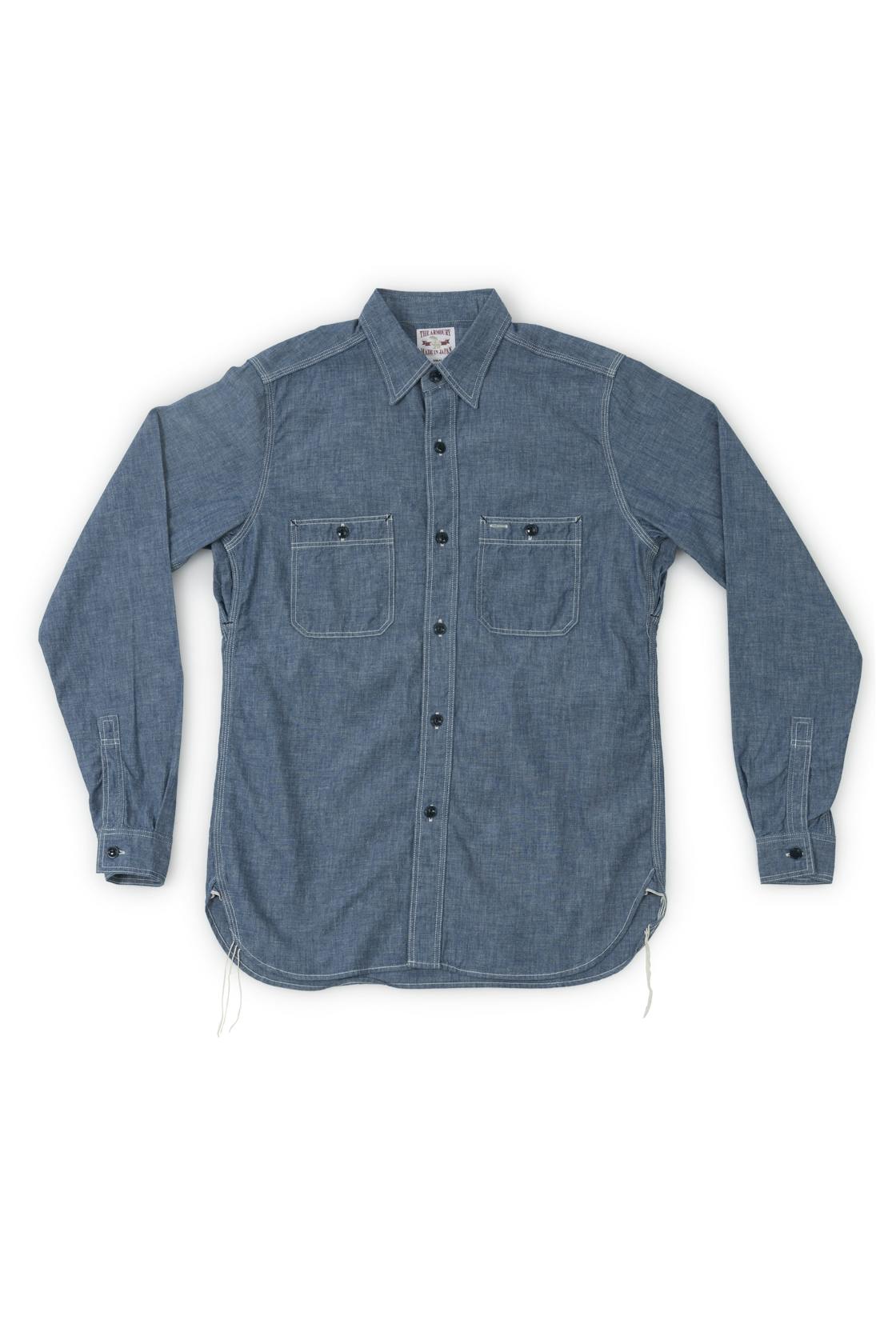 The Real McCoy's X The Armoury Blue Cotton Chambray Shirt