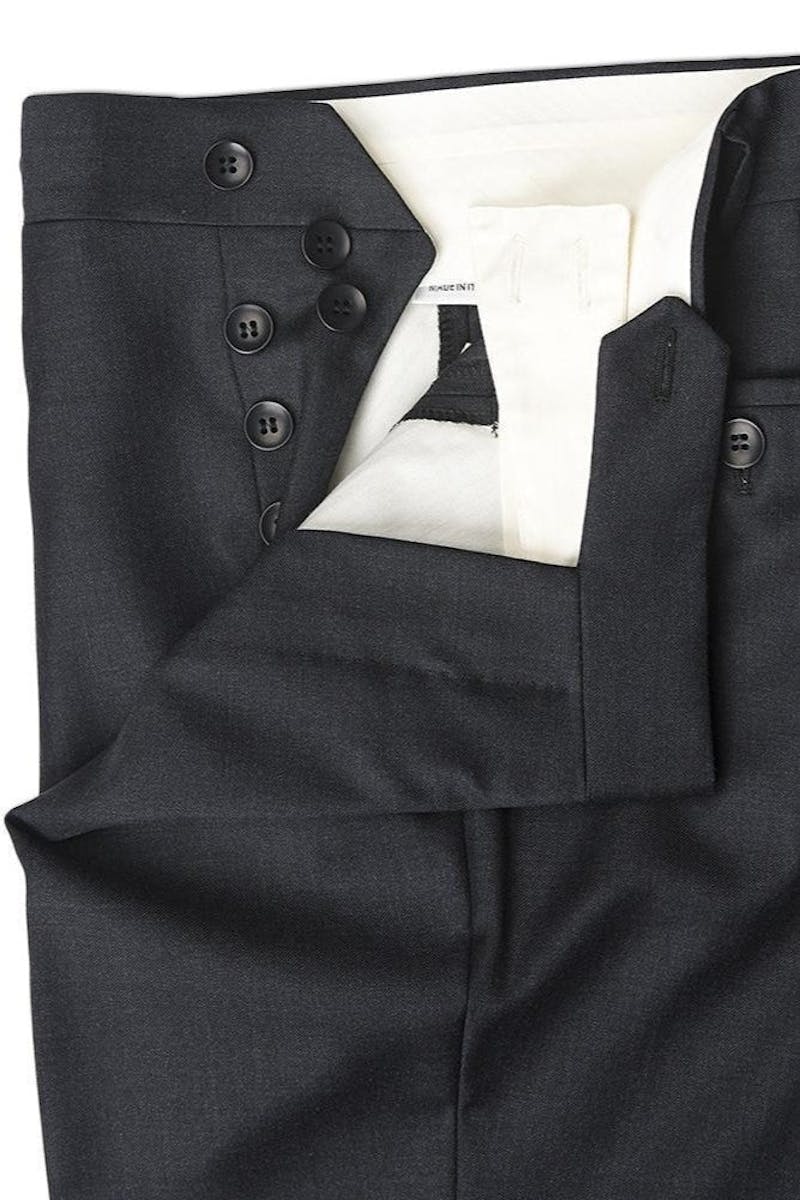Rota 0072P/3 Dark Grey Wool Single-pleat Trousers